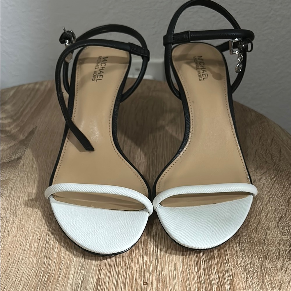 Michael Kors Black and White Heels with Chic Design